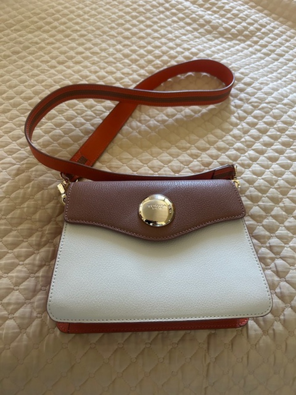 TOSCA BLU White, Brown & Orange Colorblock Crossbody Bag
